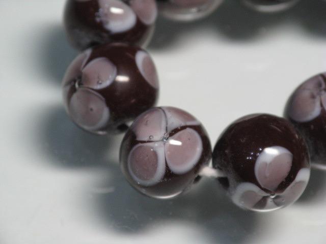 TOKO-BEADS AG946N-93 Glass bead (strand) 11mm AG946N-93 フラワービーズ（連） 11mm Asian bead & African bead  Handmade,Lampeork,bead,asia,india,ethnic,parts,accessory,beads とんぼ玉,ビーズ,トンボ玉,アジア,インド,エスニック,手作り,パーツ,アクセサリー