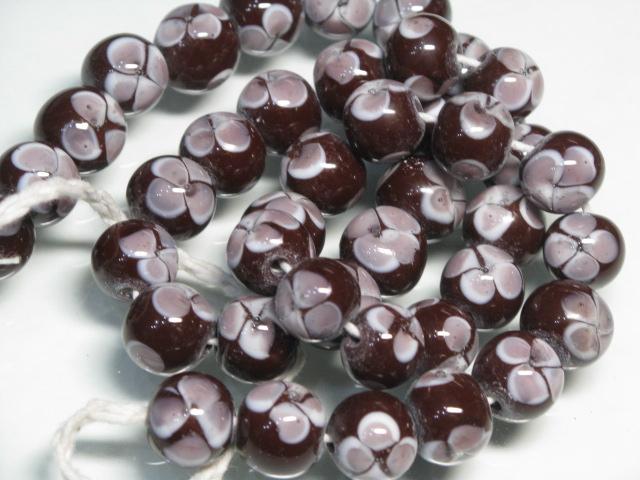 TOKO-BEADS AG946N-93 Glass bead (strand) 11mm AG946N-93 フラワービーズ（連） 11mm Asian bead & African bead  Handmade,Lampeork,bead,asia,india,ethnic,parts,accessory,beads とんぼ玉,ビーズ,トンボ玉,アジア,インド,エスニック,手作り,パーツ,アクセサリー