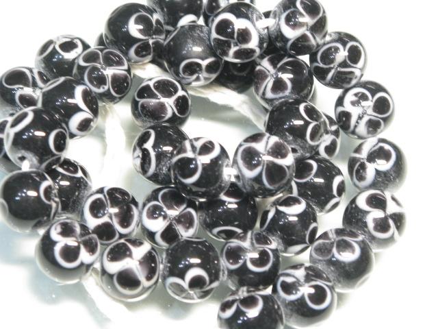 TOKO-BEADS AG946N-94 Glass bead (strand) 11mm AG946N-94 フラワービーズ（連） 11mm Asian bead & African bead  Handmade,Lampeork,bead,asia,india,ethnic,parts,accessory,beads とんぼ玉,ビーズ,トンボ玉,アジア,インド,エスニック,手作り,パーツ,アクセサリー