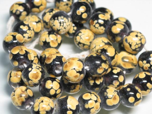 | TOKO-BEADS |AG946N-96 フラワービーズ（連） 11~12mmとんぼ玉,ビーズ,トンボ玉,アジア,インド,エスニック,手作り,パーツ,アクセサリー