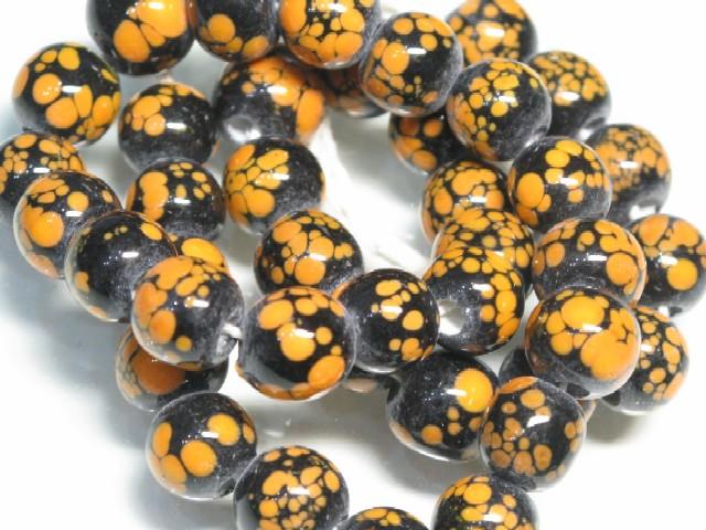 | TOKO-BEADS |AG946N-97 フラワービーズ（連） 11~12mmとんぼ玉,ビーズ,トンボ玉,アジア,インド,エスニック,手作り,パーツ,アクセサリー