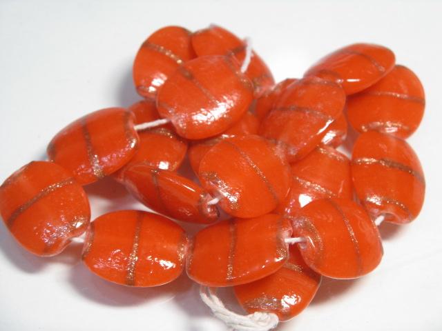 TOKO-BEADS AG947N-44 Glass bead (strand) 18mm AG947N-44 オーバルビーズ（連） 18mm Asian bead & African bead  Handmade,Lampeork,bead,asia,india,ethnic,parts,accessory,beads とんぼ玉,ビーズ,トンボ玉,アジア,インド,エスニック,手作り,パーツ,アクセサリー