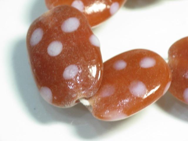 TOKO-BEADS AG947N-49 Glass bead (strand) 18mm AG947N-49 オーバルビーズ（連） 18mm Asian bead & African bead  Handmade,Lampeork,bead,asia,india,ethnic,parts,accessory,beads とんぼ玉,ビーズ,トンボ玉,アジア,インド,エスニック,手作り,パーツ,アクセサリー