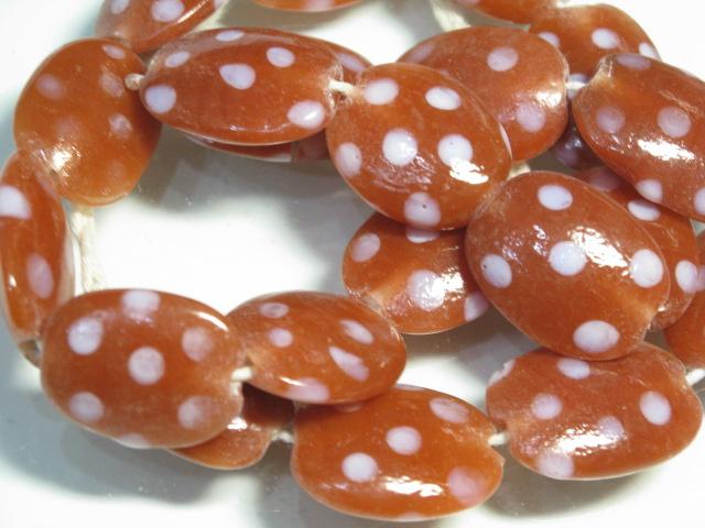 TOKO-BEADS AG947N-49 Glass bead (strand) 18mm AG947N-49 オーバルビーズ（連） 18mm Asian bead & African bead  Handmade,Lampeork,bead,asia,india,ethnic,parts,accessory,beads とんぼ玉,ビーズ,トンボ玉,アジア,インド,エスニック,手作り,パーツ,アクセサリー