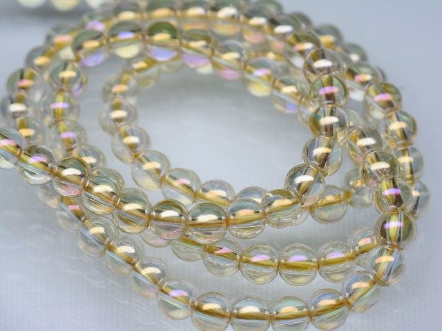 | TOKO-BEADS |AG949N-03 クリアシードビーズ（連） 4~4.5mmとんぼ玉,ビーズ,トンボ玉,アジア,インド,エスニック,手作り,パーツ,アクセサリー