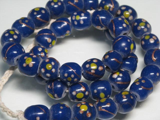 | TOKO-BEADS |AG951N-06 フラワービーズ（連） 10mmとんぼ玉,ビーズ,トンボ玉,アジア,インド,エスニック,手作り,パーツ,アクセサリー