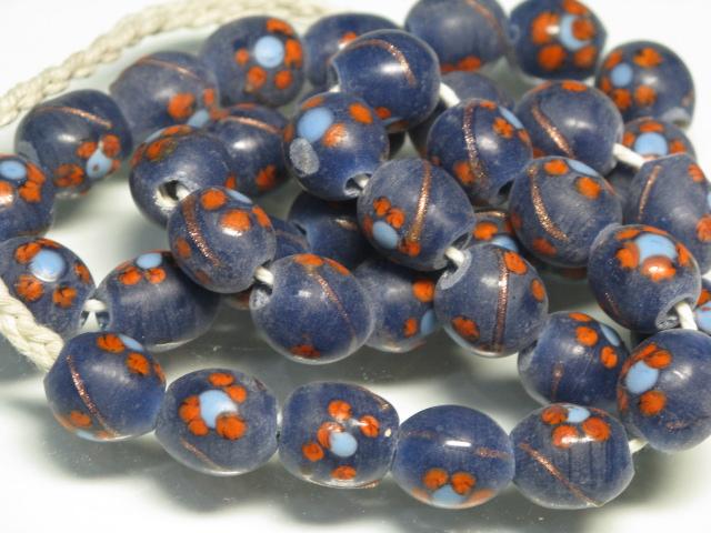 | TOKO-BEADS |AG951N-09 フラワービーズ（連） 10mmとんぼ玉,ビーズ,トンボ玉,アジア,インド,エスニック,手作り,パーツ,アクセサリー