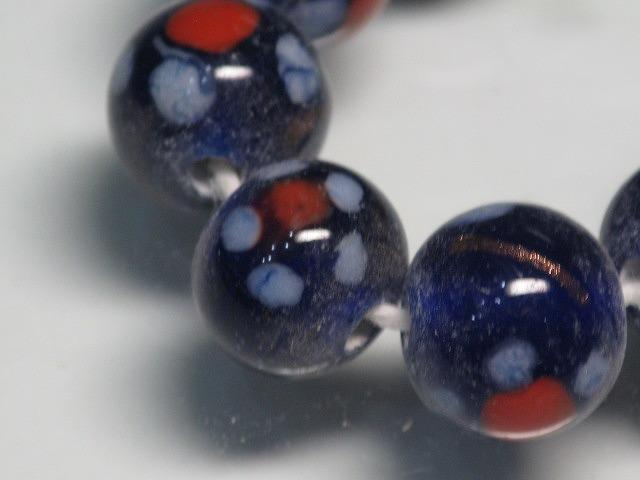 TOKO-BEADS AG951N-10 Glass bead (strand) 10mm AG951N-10 フラワービーズ（連） 10mm Asian bead & African bead  Handmade,Lampeork,bead,asia,india,ethnic,parts,accessory,beads とんぼ玉,ビーズ,トンボ玉,アジア,インド,エスニック,手作り,パーツ,アクセサリー