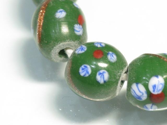 TOKO-BEADS AG951N-14 Glass bead (strand) 10mm AG951N-14 フラワービーズ（連） 10mm Asian bead & African bead  Handmade,Lampeork,bead,asia,india,ethnic,parts,accessory,beads とんぼ玉,ビーズ,トンボ玉,アジア,インド,エスニック,手作り,パーツ,アクセサリー