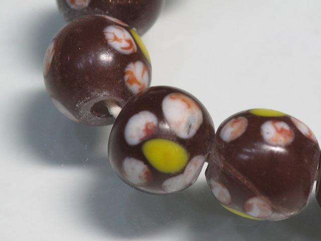 TOKO-BEADS AG951N-16 Glass bead (strand) 10mm AG951N-16 フラワービーズ（連） 10mm Asian bead & African bead  Handmade,Lampeork,bead,asia,india,ethnic,parts,accessory,beads とんぼ玉,ビーズ,トンボ玉,アジア,インド,エスニック,手作り,パーツ,アクセサリー