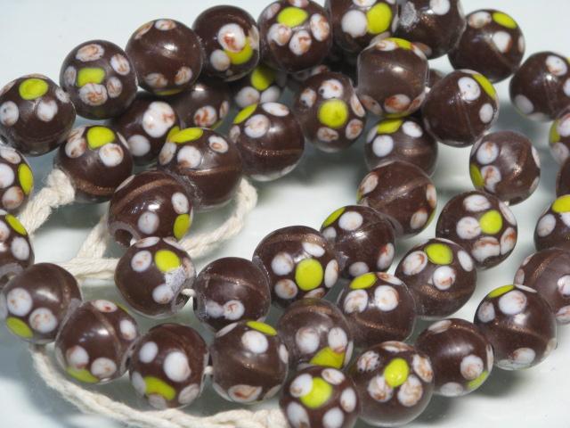 TOKO-BEADS AG951N-16 Glass bead (strand) 10mm AG951N-16 フラワービーズ（連） 10mm Asian bead & African bead  Handmade,Lampeork,bead,asia,india,ethnic,parts,accessory,beads とんぼ玉,ビーズ,トンボ玉,アジア,インド,エスニック,手作り,パーツ,アクセサリー