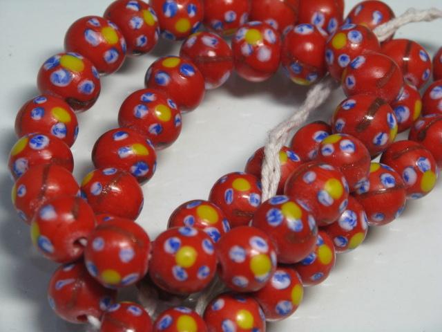 | TOKO-BEADS |AG951N-18 フラワービーズ（連） 10mmとんぼ玉,ビーズ,トンボ玉,アジア,インド,エスニック,手作り,パーツ,アクセサリー