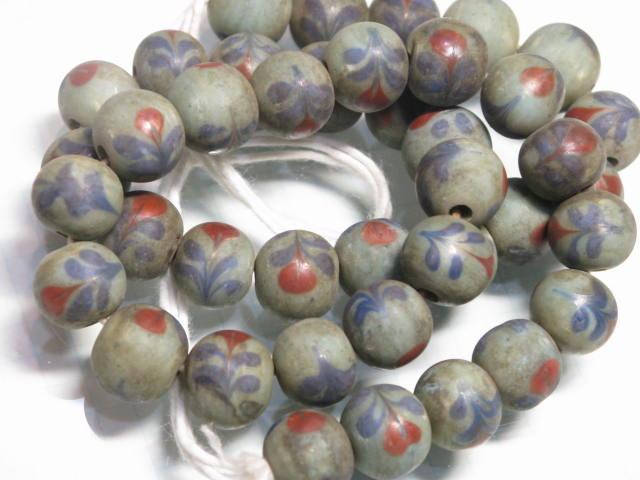 | TOKO-BEADS |AG951N-29 フラワービーズ（連） 12mmとんぼ玉,ビーズ,トンボ玉,アジア,インド,エスニック,手作り,パーツ,アクセサリー