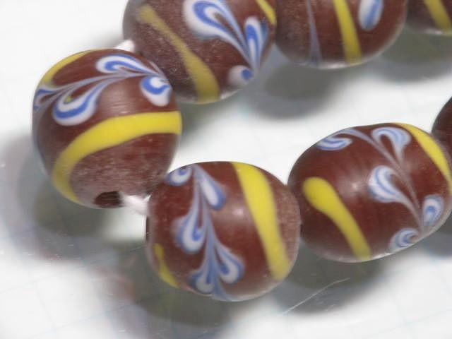 TOKO-BEADS AG951N-31 Glass bead (strand) 12mm AG951N-31 フラワービーズ（連） 12mm Asian bead & African bead  Handmade,Lampeork,bead,asia,india,ethnic,parts,accessory,beads とんぼ玉,ビーズ,トンボ玉,アジア,インド,エスニック,手作り,パーツ,アクセサリー