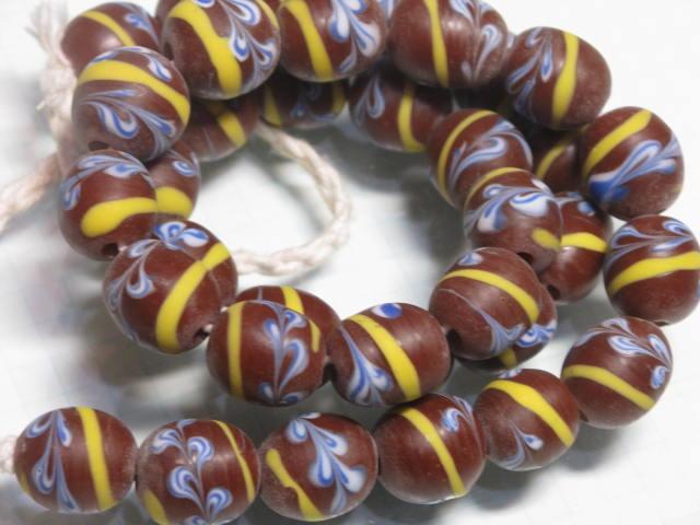 TOKO-BEADS AG951N-31 Glass bead (strand) 12mm AG951N-31 フラワービーズ（連） 12mm Asian bead & African bead  Handmade,Lampeork,bead,asia,india,ethnic,parts,accessory,beads とんぼ玉,ビーズ,トンボ玉,アジア,インド,エスニック,手作り,パーツ,アクセサリー