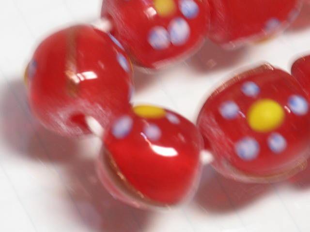 TOKO-BEADS AG951N-43 Glass bead (strand) 10~11mm AG951N-43 フラワービーズ（連） 10~11mm Asian bead & African bead  Handmade,Lampeork,bead,asia,india,ethnic,parts,accessory,beads とんぼ玉,ビーズ,トンボ玉,アジア,インド,エスニック,手作り,パーツ,アクセサリー