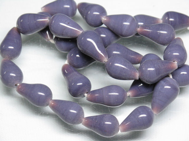 | TOKO-BEADS |AG954N-75 縦穴しずく型ビーズ（連） 8~9mmとんぼ玉,ビーズ,トンボ玉,アジア,インド,エスニック,手作り,パーツ,アクセサリー