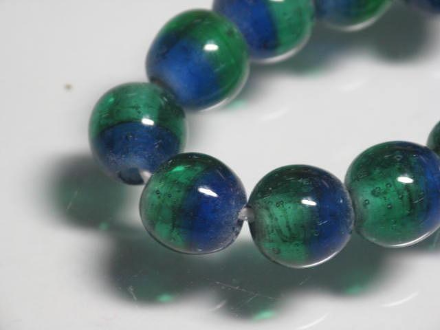 TOKO-BEADS AG956N-08 Glass bead (strand) 9mm AG956N-08 ツートーンビーズ（連） 9mm Asian bead & African bead  Handmade,Lampeork,bead,asia,india,ethnic,parts,accessory,beads とんぼ玉,ビーズ,トンボ玉,アジア,インド,エスニック,手作り,パーツ,アクセサリー