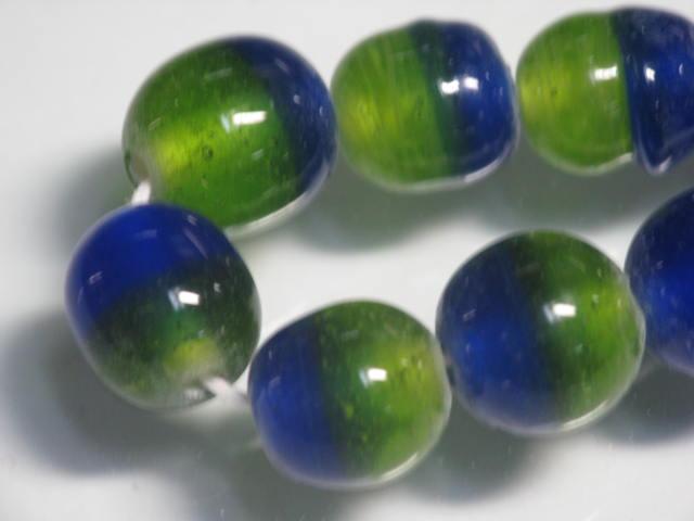 TOKO-BEADS AG956N-28 Glass bead (strand) 9~10mm AG956N-28 ツートーンビーズ（連） 9~10mm Asian bead & African bead  Handmade,Lampeork,bead,asia,india,ethnic,parts,accessory,beads とんぼ玉,ビーズ,トンボ玉,アジア,インド,エスニック,手作り,パーツ,アクセサリー