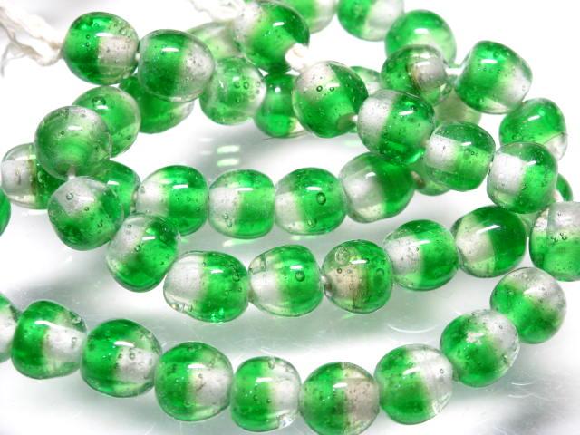 | TOKO-BEADS |AG956N-34 ツートーンビーズ（連） 9~10mmとんぼ玉,ビーズ,トンボ玉,アジア,インド,エスニック,手作り,パーツ,アクセサリー