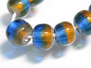 TOKO-BEADS AG956-42N Glass bead (strand) 9~10mm AG956-42N ツートーンビーズ（連） 9~10mm Asian bead & African bead  Handmade,Lampeork,bead,asia,india,ethnic,parts,accessory,beads とんぼ玉,ビーズ,トンボ玉,アジア,インド,エスニック,手作り,パーツ,アクセサリー