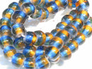 TOKO-BEADS AG956-42N Glass bead (strand) 9~10mm AG956-42N ツートーンビーズ（連） 9~10mm Asian bead & African bead  Handmade,Lampeork,bead,asia,india,ethnic,parts,accessory,beads とんぼ玉,ビーズ,トンボ玉,アジア,インド,エスニック,手作り,パーツ,アクセサリー
