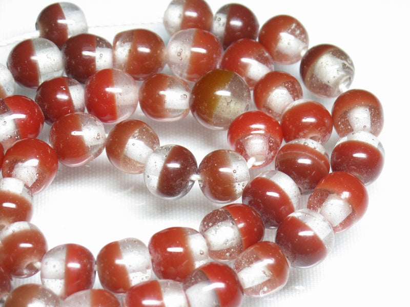 | TOKO-BEADS |AG956N-43 ツートーンビーズ（連） 9~11mmとんぼ玉,ビーズ,トンボ玉,アジア,インド,エスニック,手作り,パーツ,アクセサリー