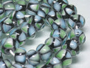 TOKO-BEADS AG957-06N Glass bead (strand) 11~12mm AG957-06N モザイクとんぼ玉（連） 11~12mm Asian bead & African bead  Handmade,Lampeork,bead,asia,india,ethnic,parts,accessory,beads とんぼ玉,ビーズ,トンボ玉,アジア,インド,エスニック,手作り,パーツ,アクセサリー