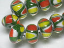 TOKO-BEADS AG957-13N Glass bead (strand) 11~12mm AG957-13N モザイクとんぼ玉（連） 11~12mm Asian bead & African bead  Handmade,Lampeork,bead,asia,india,ethnic,parts,accessory,beads とんぼ玉,ビーズ,トンボ玉,アジア,インド,エスニック,手作り,パーツ,アクセサリー