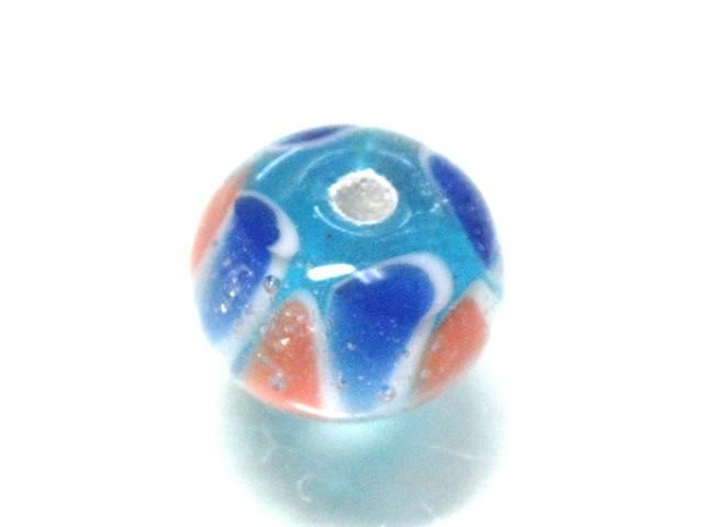 TOKO-BEADS AG957S-33 Glass bead 11mm AG957S-33 モザイクとんぼ玉 11mm Asian bead & African bead  Handmade,Lampeork,bead,asia,india,ethnic,parts,accessory,beads とんぼ玉,ビーズ,トンボ玉,アジア,インド,エスニック,手作り,パーツ,アクセサリー