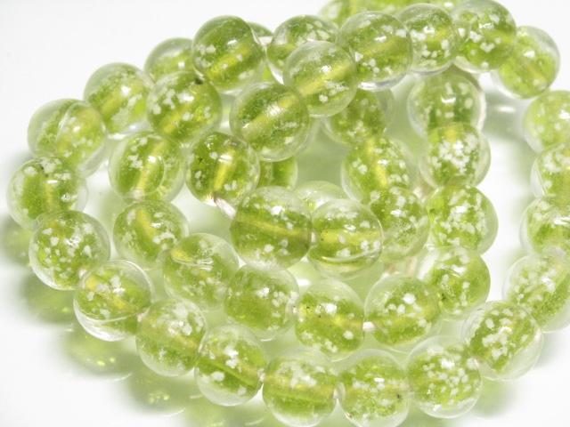 | TOKO-BEADS |AG958N-03 蓄光ガラスビーズ（連） 10mmとんぼ玉,ビーズ,トンボ玉,アジア,インド,エスニック,手作り,パーツ,アクセサリー