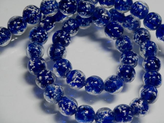 | TOKO-BEADS |AG958N-08 蓄光ガラスビーズ（連） 10mmとんぼ玉,ビーズ,トンボ玉,アジア,インド,エスニック,手作り,パーツ,アクセサリー