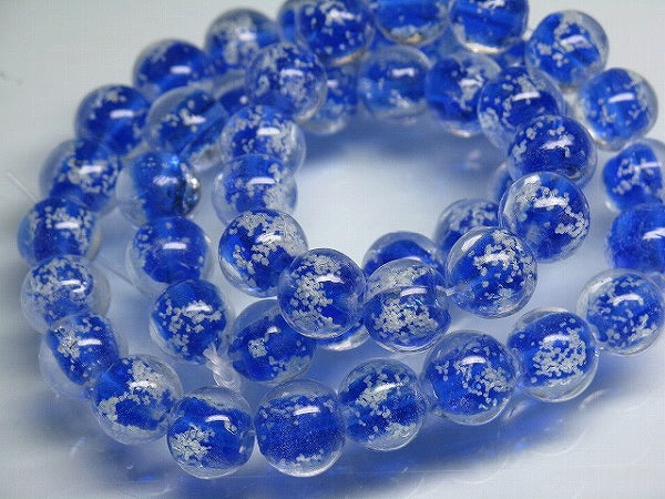 | TOKO-BEADS |AG958N-17 蓄光ガラスビーズ（連） 10mmとんぼ玉,ビーズ,トンボ玉,アジア,インド,エスニック,手作り,パーツ,アクセサリー