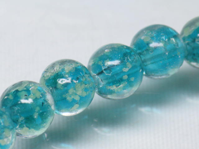 TOKO-BEADS AG958N-36 Luminous Glass bead (strand) 8mm AG958N-36 蓄光ガラスビーズ（連） 8mm Asian bead & African bead  Handmade,Lampeork,bead,asia,india,ethnic,parts,accessory,beads とんぼ玉,ビーズ,トンボ玉,アジア,インド,エスニック,手作り,パーツ,アクセサリー
