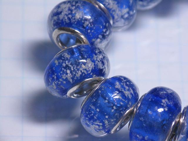 TOKO-BEADS AG958N-54 Luminous Pandora bead (strand) 14mm AG958N-54 蓄光ガラスビーズ（メタル付）（連） 14mm Asian bead & African bead  Handmade,Lampeork,bead,asia,india,ethnic,parts,accessory,beads とんぼ玉,ビーズ,トンボ玉,アジア,インド,エスニック,手作り,パーツ,アクセサリー