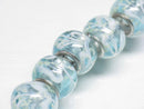 TOKO-BEADS AG958-59N Luminous Pandora bead (strand) 14mm AG958-59N 蓄光ガラスビーズ（メタル付）(連) 14mm Asian bead & African bead  Handmade,Lampeork,bead,asia,india,ethnic,parts,accessory,beads とんぼ玉,ビーズ,トンボ玉,アジア,インド,エスニック,手作り,パーツ,アクセサリー