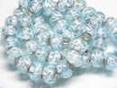 TOKO-BEADS AG958-59N Luminous Pandora bead (strand) 14mm AG958-59N 蓄光ガラスビーズ（メタル付）(連) 14mm Asian bead & African bead  Handmade,Lampeork,bead,asia,india,ethnic,parts,accessory,beads とんぼ玉,ビーズ,トンボ玉,アジア,インド,エスニック,手作り,パーツ,アクセサリー