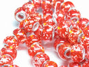 TOKO-BEADS AG958-60N Luminous Pandora bead (strand) 14mm AG958-60N 蓄光ガラスビーズ（メタル付）(連) 14mm Asian bead & African bead  Handmade,Lampeork,bead,asia,india,ethnic,parts,accessory,beads とんぼ玉,ビーズ,トンボ玉,アジア,インド,エスニック,手作り,パーツ,アクセサリー