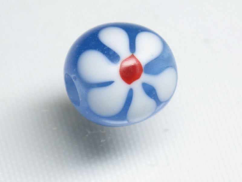 TOKO-BEADS AG959S-04 Glass bead 11~12mm AG959S-04 フラワービーズ 11~12mm Asian bead & African bead  Handmade,Lampeork,bead,asia,india,ethnic,parts,accessory,beads とんぼ玉,ビーズ,トンボ玉,アジア,インド,エスニック,手作り,パーツ,アクセサリー