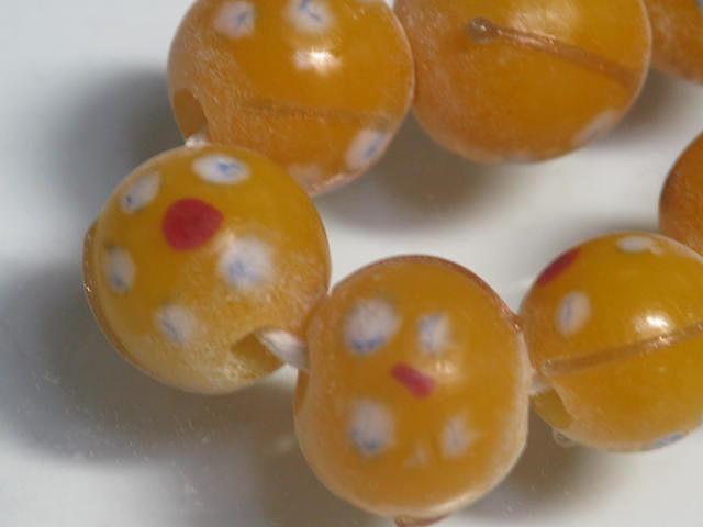 TOKO-BEADS AG962N-22 Glass bead (strand) 11mm AG962N-22 フラワービーズ（連） 11mm Asian bead & African bead  Handmade,Lampeork,bead,asia,india,ethnic,parts,accessory,beads とんぼ玉,ビーズ,トンボ玉,アジア,インド,エスニック,手作り,パーツ,アクセサリー