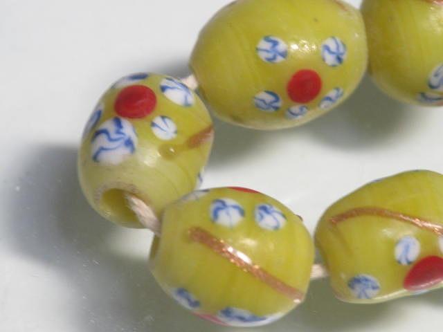 TOKO-BEADS AG962N-27 Glass bead (strand) 9mm AG962N-27 フラワービーズ（連） 9mm Asian bead & African bead  Handmade,Lampeork,bead,asia,india,ethnic,parts,accessory,beads とんぼ玉,ビーズ,トンボ玉,アジア,インド,エスニック,手作り,パーツ,アクセサリー