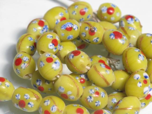 | TOKO-BEADS |AG962N-27 フラワービーズ（連） 9mmとんぼ玉,ビーズ,トンボ玉,アジア,インド,エスニック,手作り,パーツ,アクセサリー