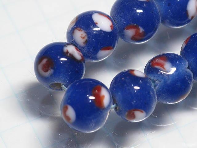 TOKO-BEADS AG967N-16 Glass bead (strand) 8~8.5mm AG967N-16 とんぼ玉（連） 8~8.5mm Asian bead & African bead  Handmade,Lampeork,bead,asia,india,ethnic,parts,accessory,beads とんぼ玉,ビーズ,トンボ玉,アジア,インド,エスニック,手作り,パーツ,アクセサリー