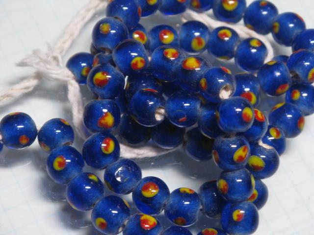 | TOKO-BEADS |AG967N-17 とんぼ玉（連） 8~8.5mmとんぼ玉,ビーズ,トンボ玉,アジア,インド,エスニック,手作り,パーツ,アクセサリー