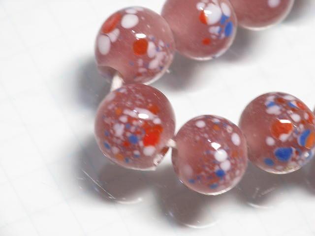 TOKO-BEADS AG967N-24 Glass bead (strand) 8~8.5mm AG967N-24 とんぼ玉（連） 8~8.5mm Asian bead & African bead  Handmade,Lampeork,bead,asia,india,ethnic,parts,accessory,beads とんぼ玉,ビーズ,トンボ玉,アジア,インド,エスニック,手作り,パーツ,アクセサリー