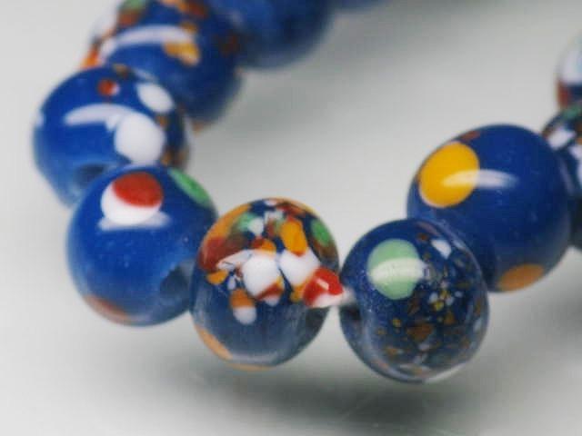 TOKO-BEADS AG967N-34 Glass bead (strand) 8~9mm AG967N-34 とんぼ玉（連） 8~9mm Asian bead & African bead  Handmade,Lampeork,bead,asia,india,ethnic,parts,accessory,beads とんぼ玉,ビーズ,トンボ玉,アジア,インド,エスニック,手作り,パーツ,アクセサリー