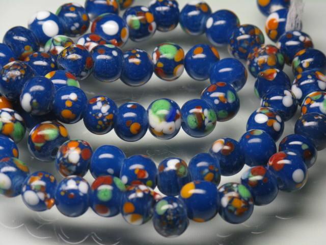 TOKO-BEADS AG967N-34 Glass bead (strand) 8~9mm AG967N-34 とんぼ玉（連） 8~9mm Asian bead & African bead  Handmade,Lampeork,bead,asia,india,ethnic,parts,accessory,beads とんぼ玉,ビーズ,トンボ玉,アジア,インド,エスニック,手作り,パーツ,アクセサリー