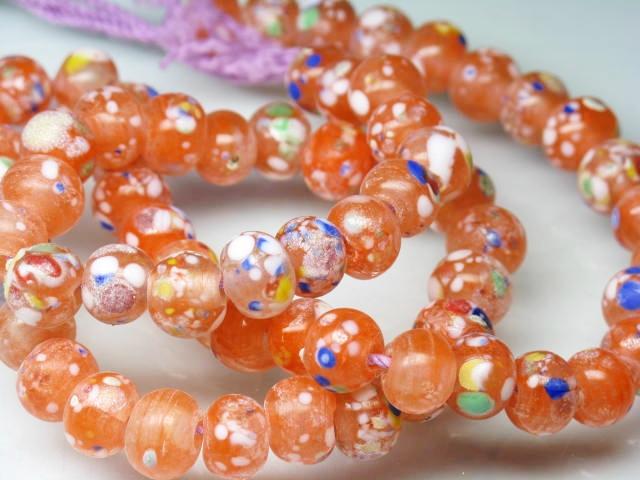 TOKO-BEADS AG967N-40 Glass bead (strand) 7.5~8.5mm AG967N-40 とんぼ玉（連） 7.5~8.5mm Asian bead & African bead  Handmade,Lampeork,bead,asia,india,ethnic,parts,accessory,beads とんぼ玉,ビーズ,トンボ玉,アジア,インド,エスニック,手作り,パーツ,アクセサリー