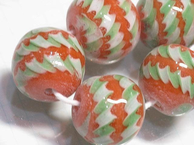 TOKO-BEADS AG969N-10 Glass bead (strand) 18mm AG969N-10 大粒モザイクとんぼ玉（連） 18mm Asian bead & African bead  Handmade,Lampeork,bead,asia,india,ethnic,parts,accessory,beads とんぼ玉,ビーズ,トンボ玉,アジア,インド,エスニック,手作り,パーツ,アクセサリー