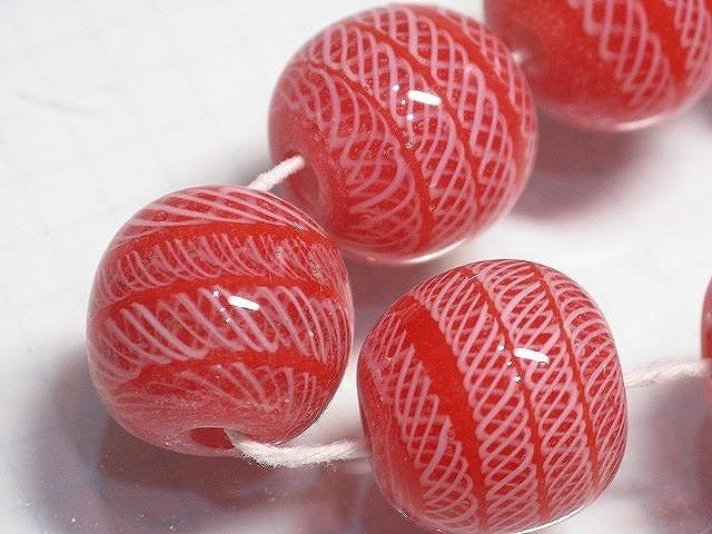 TOKO-BEADS AG969N-12 Glass bead (strand) 18mm AG969N-12 大粒モザイクとんぼ玉（連） 18mm Asian bead & African bead  Handmade,Lampeork,bead,asia,india,ethnic,parts,accessory,beads とんぼ玉,ビーズ,トンボ玉,アジア,インド,エスニック,手作り,パーツ,アクセサリー